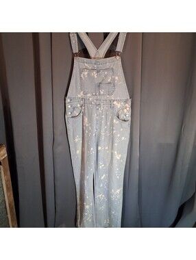 Davi & Dani XL Light Blue Bleached Denim Overalls